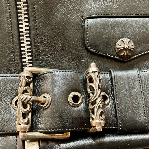 Chrome Hearts Large Size Black Leather JJ Dean Moto Shoulder Bag - Picture 9 of 11